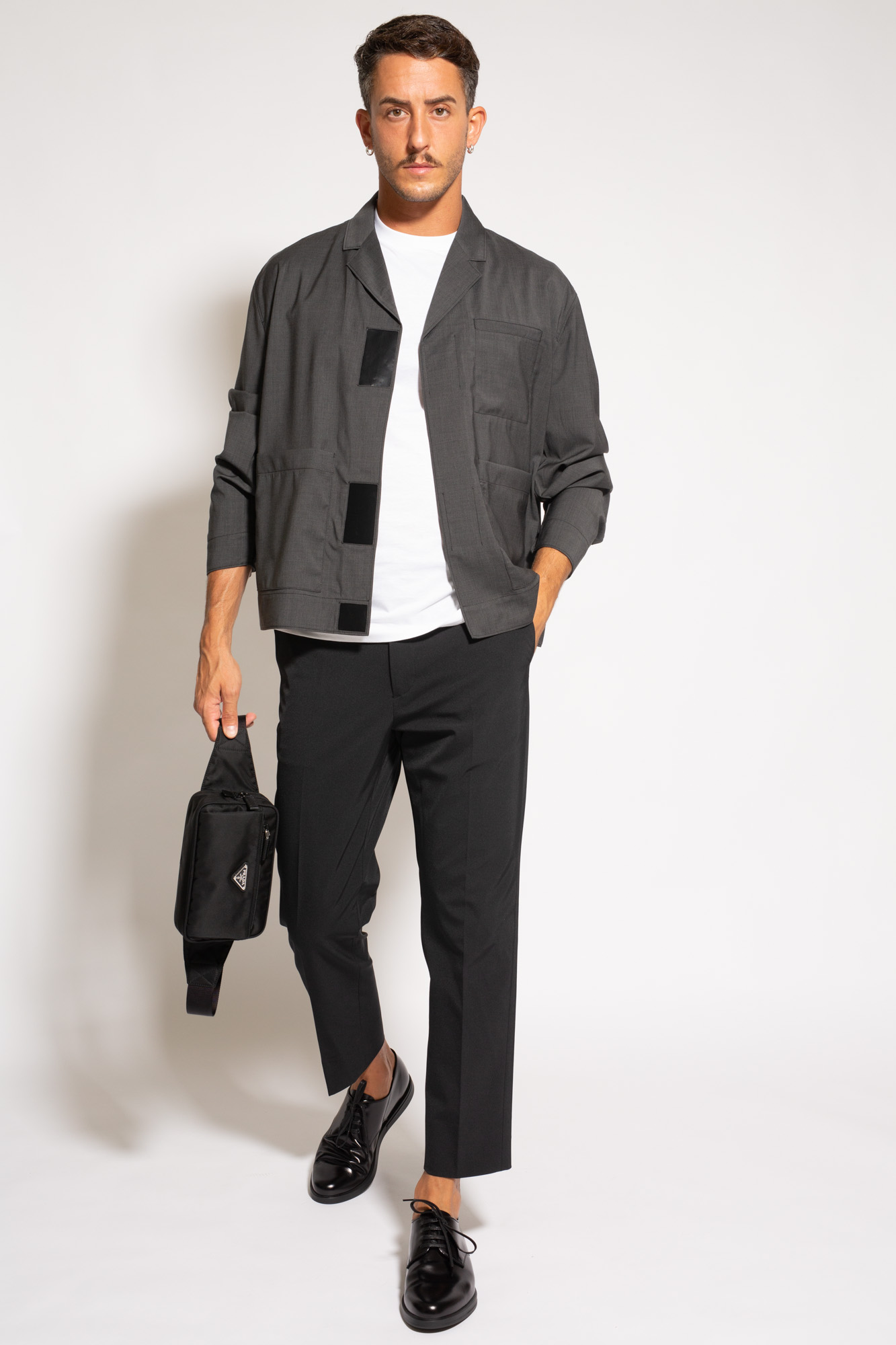 Patch-Pocket Single-Breasted Jacket