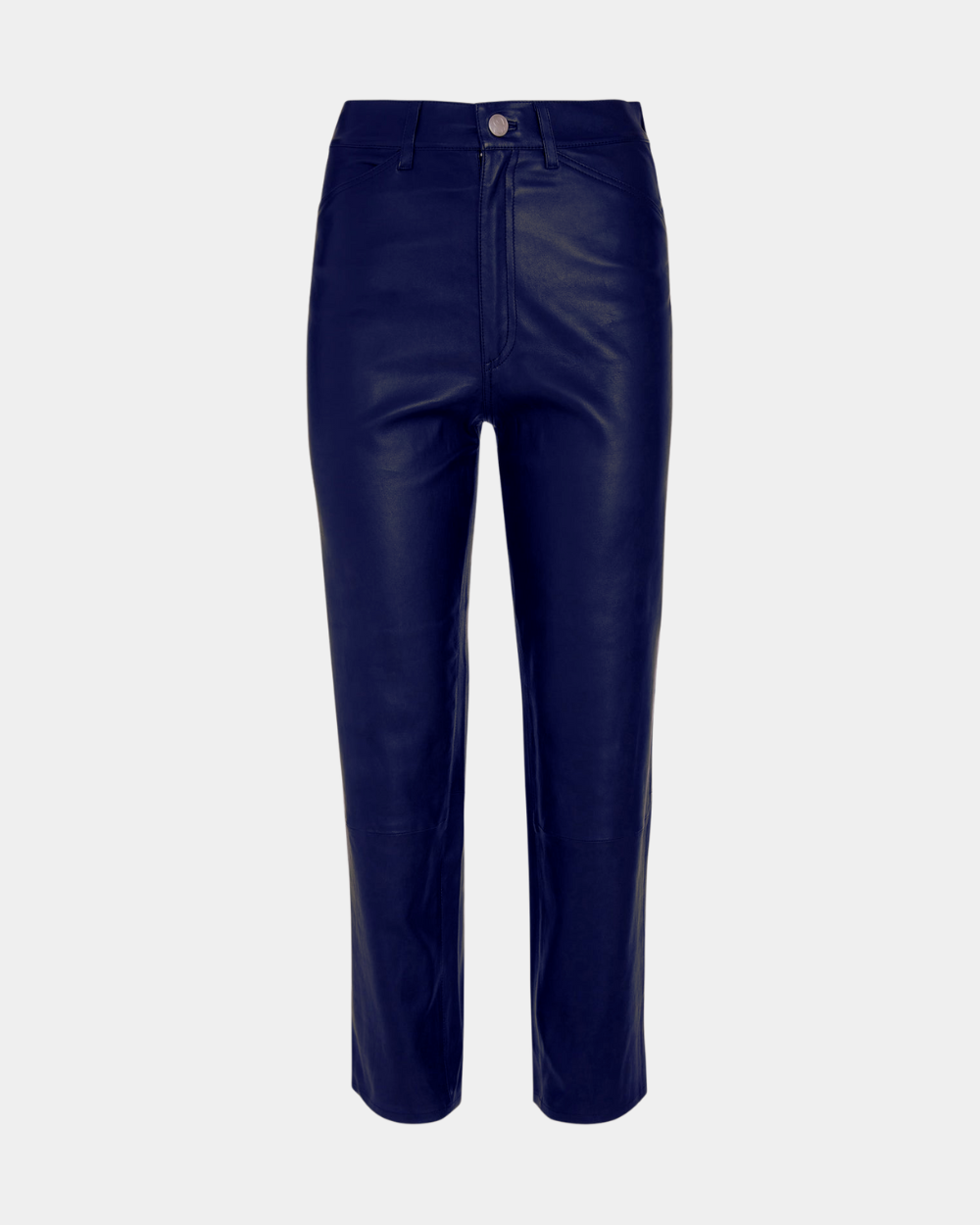 MIDNIGHT BLUE LEATHER 5 POCKET STRAIGHT LEG PANTS