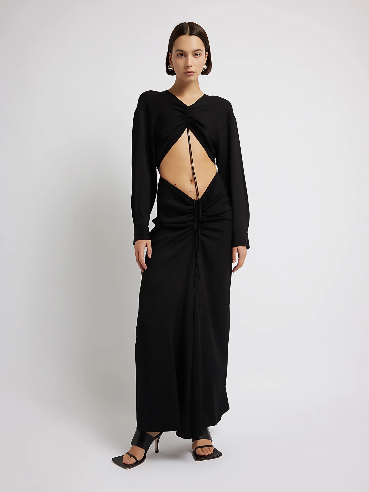 RUCHED DISCONNECT SHIRT DRESS