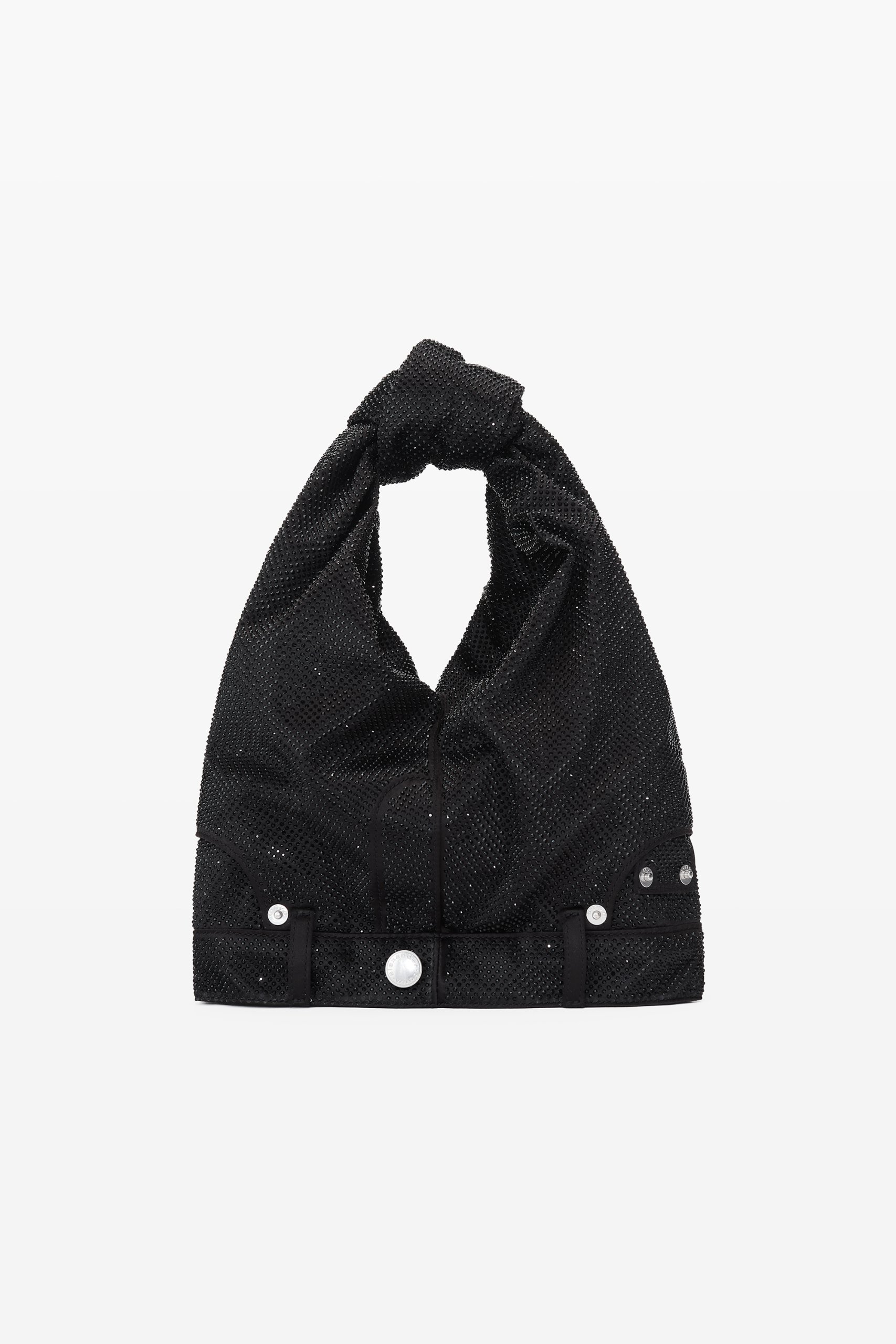 MINI HOBO JEANS BAG IN CRYSTAL SATIN