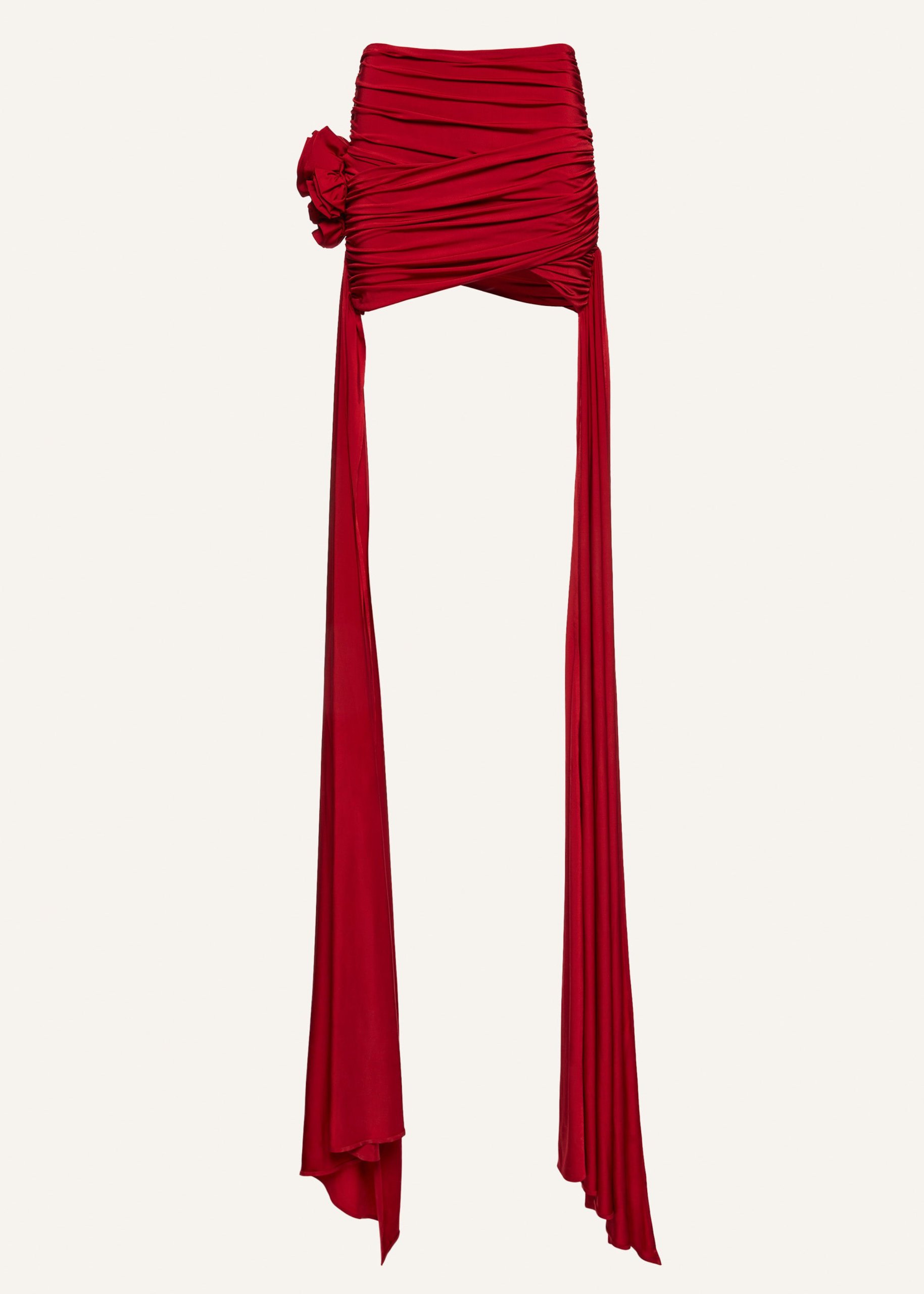DOUBLE SASH DRAPED MINI SKIRT