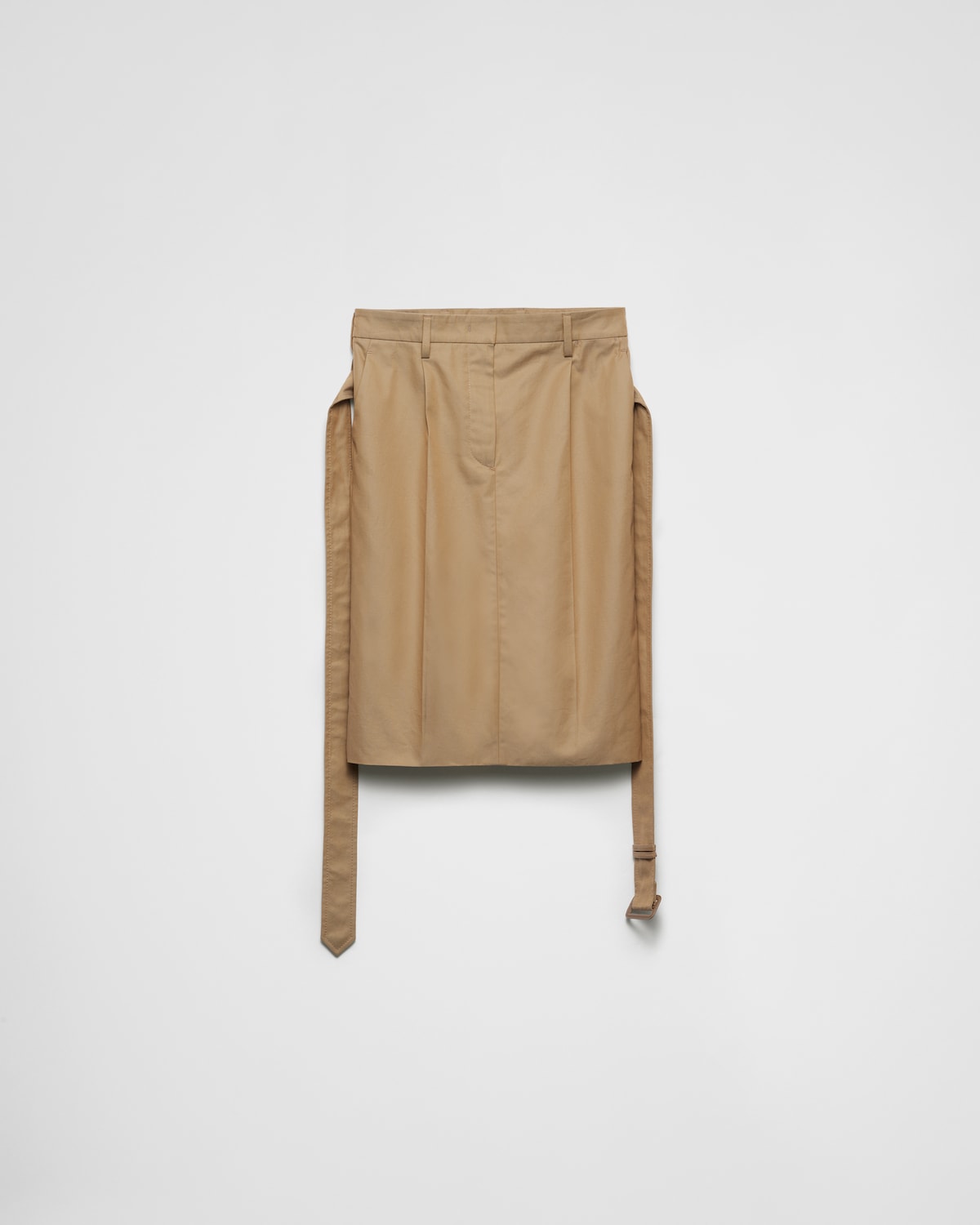COTTON TWILL PENCIL SKIRT WITH BELT