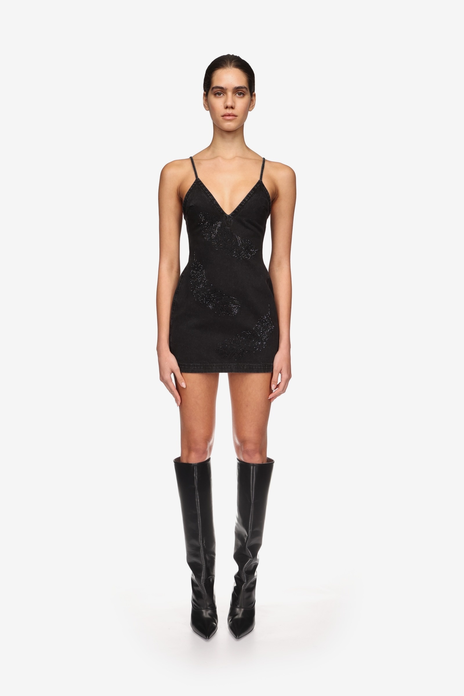 SPAGHETTI STRAPS MINI DRESS
