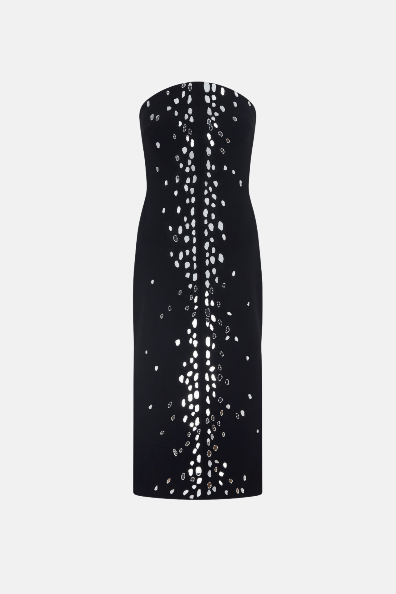 SPECKLED CRYSTAL EMBROIDERY MIDI DRESS