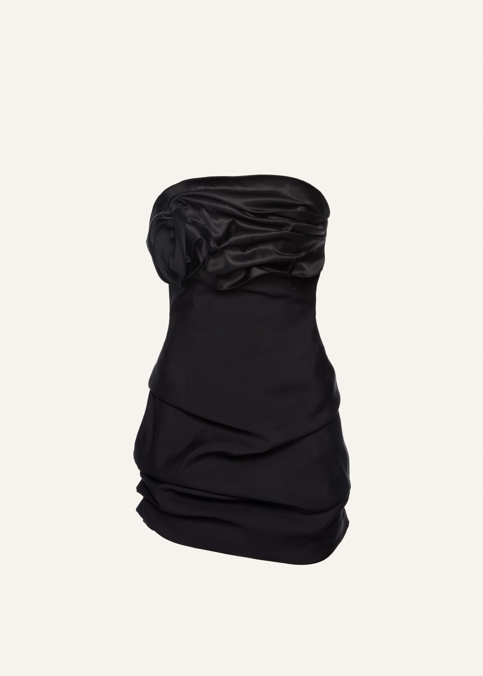 STRAPLESS RUCHED MINI DRESS
