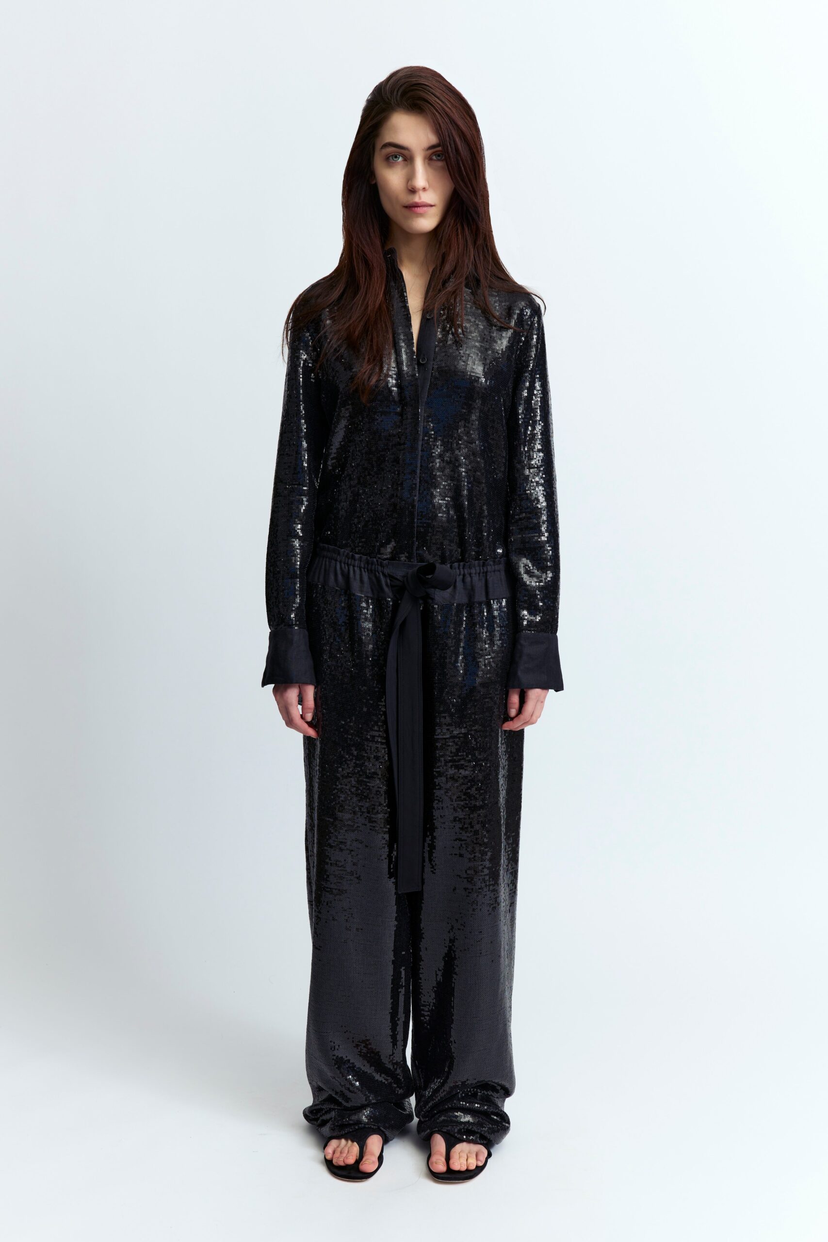 MARLEY SHIRT IN SEQUIN LINEN
