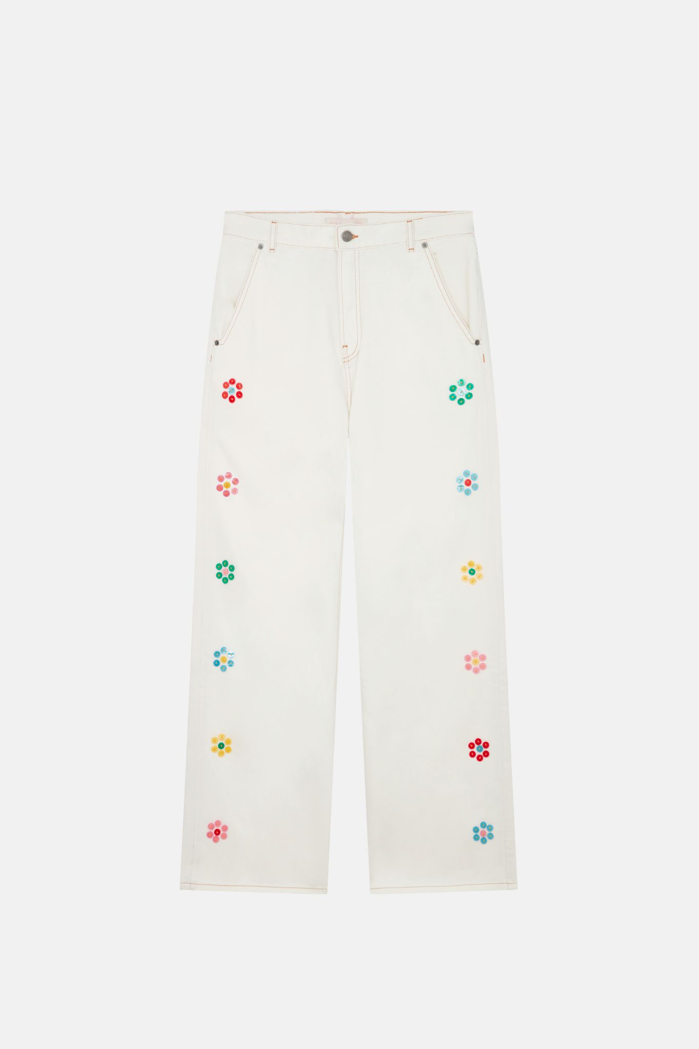 EMBROIDERED STRAIGHT LEG JEANS