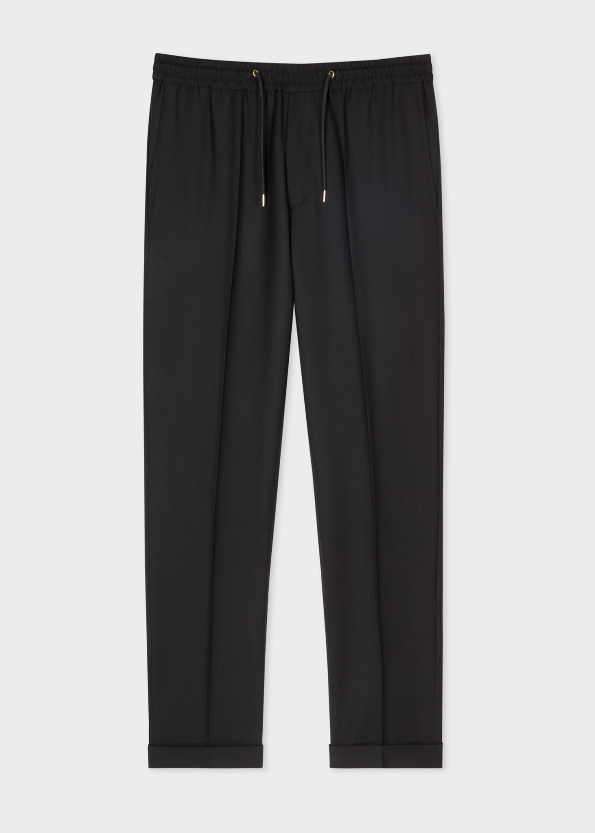SLIM FIT DRAWSTRING WOOL PANTS