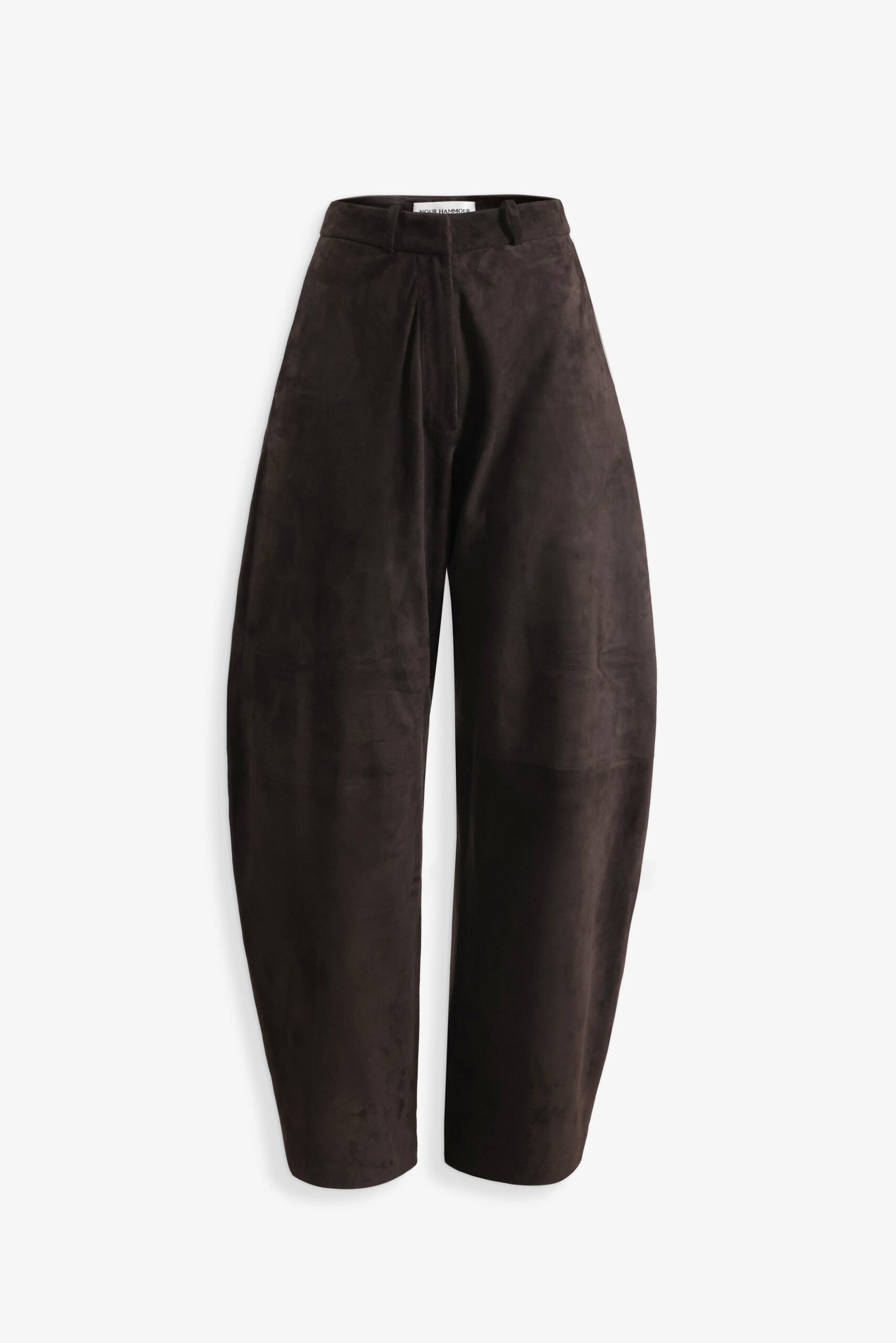 SUEDE BARREL PANTS