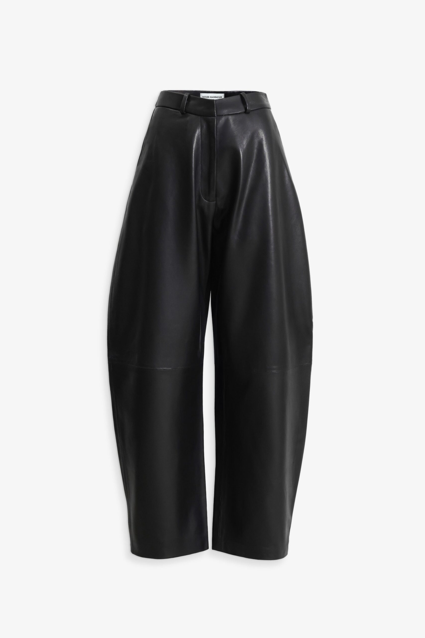 LEATHER BARREL PANTS