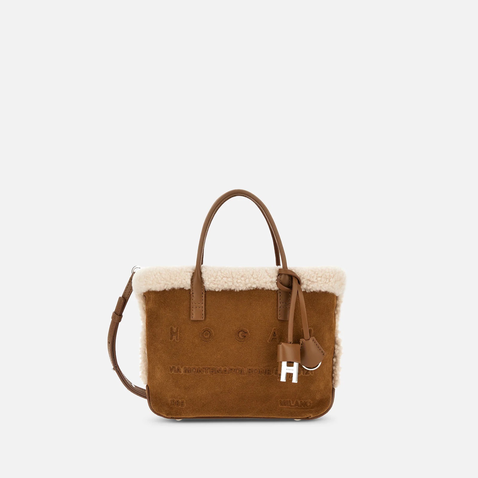 SCRIPT SHEARLING MINI BAG
