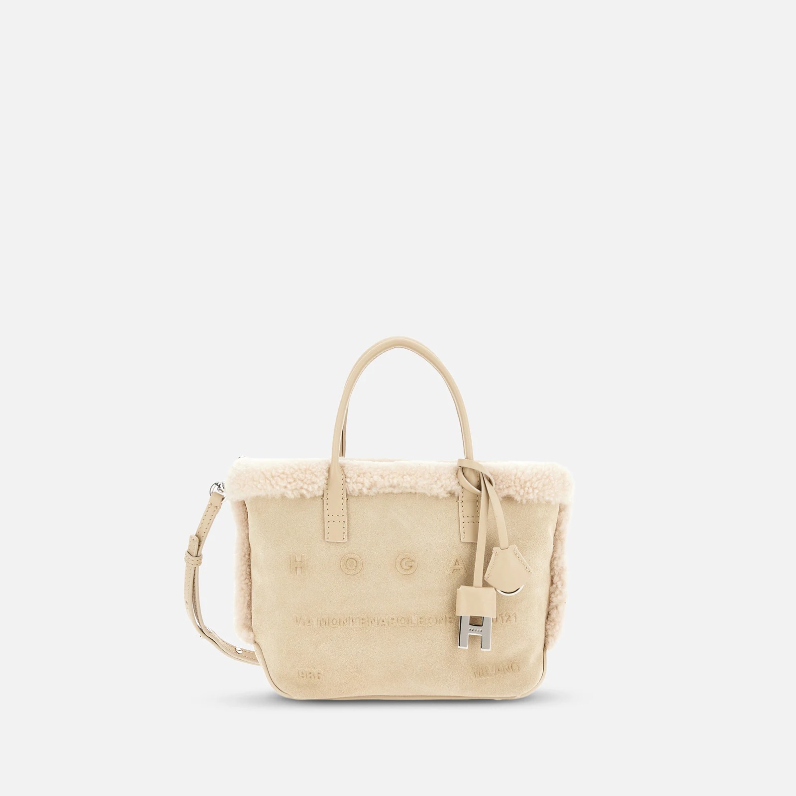 SCRIPT SHEARLING MINI BAG