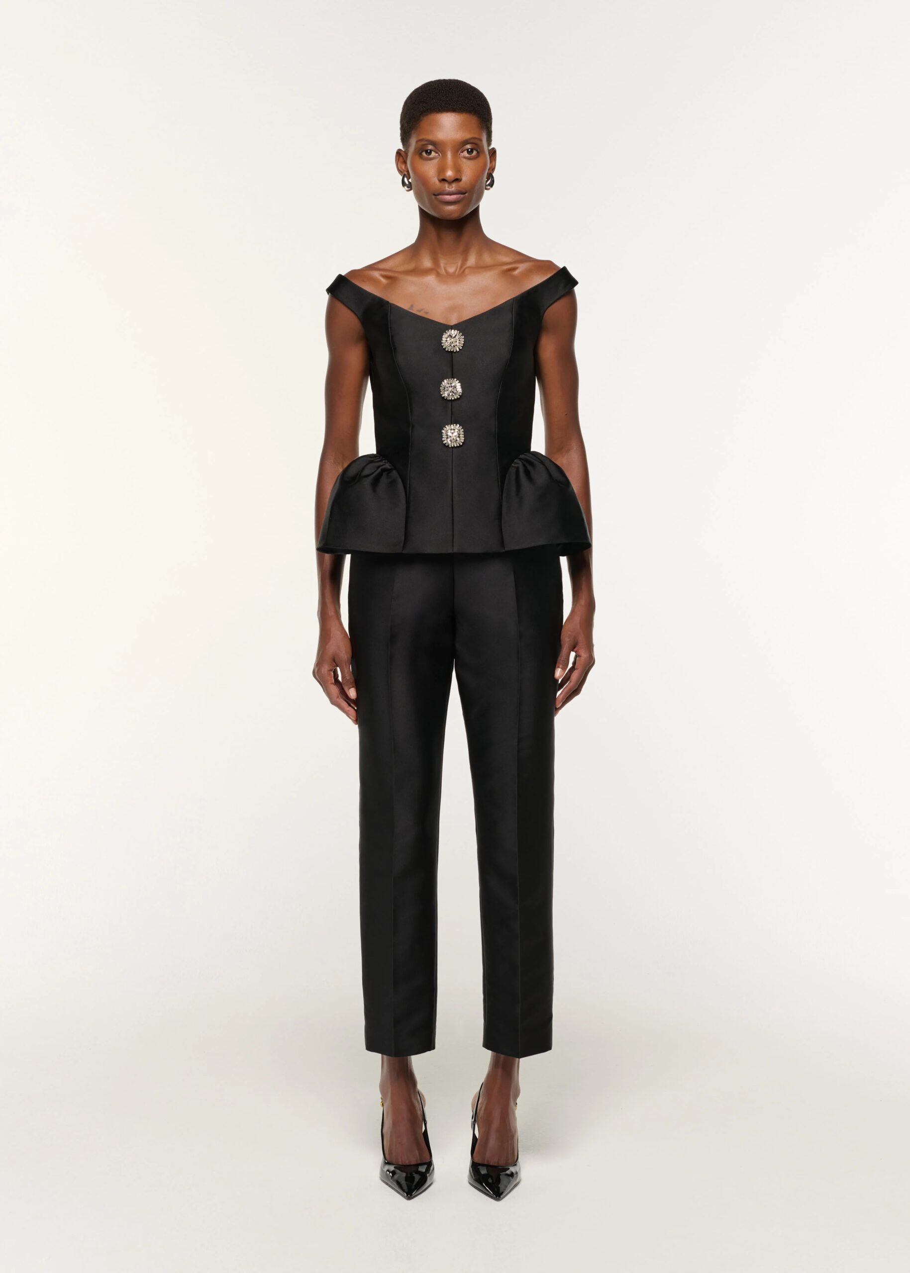 TAFFETA STRAIGHT LEG PANTS