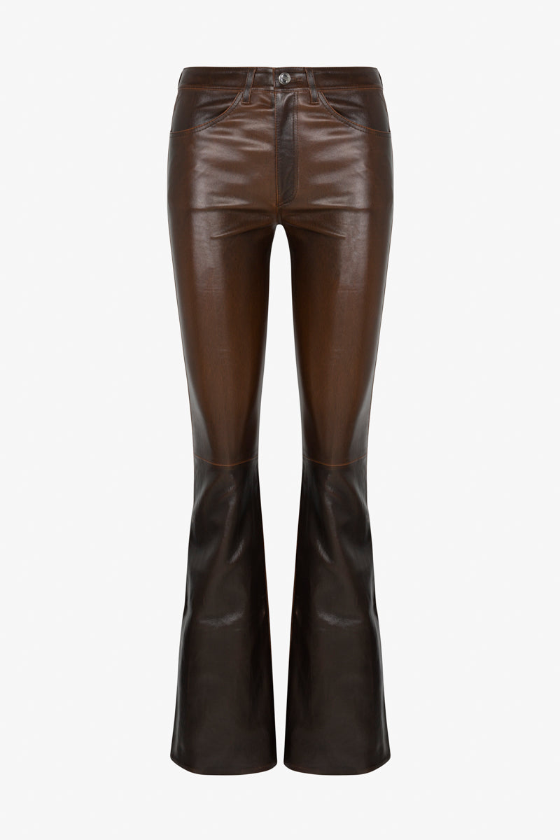 MICRO FLARE LEATHER PANTS