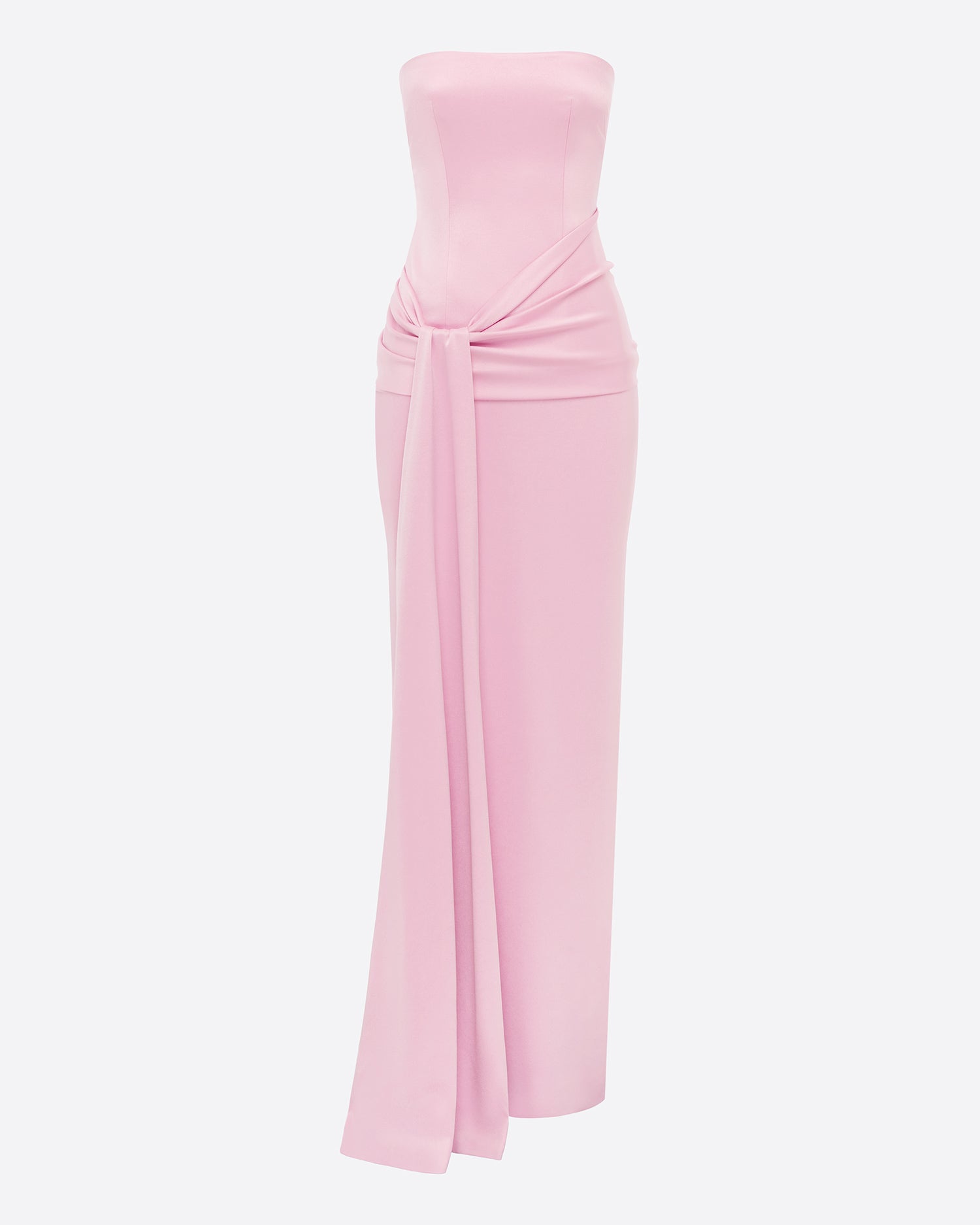 SATIN CREPE STRAPLESS GOWN