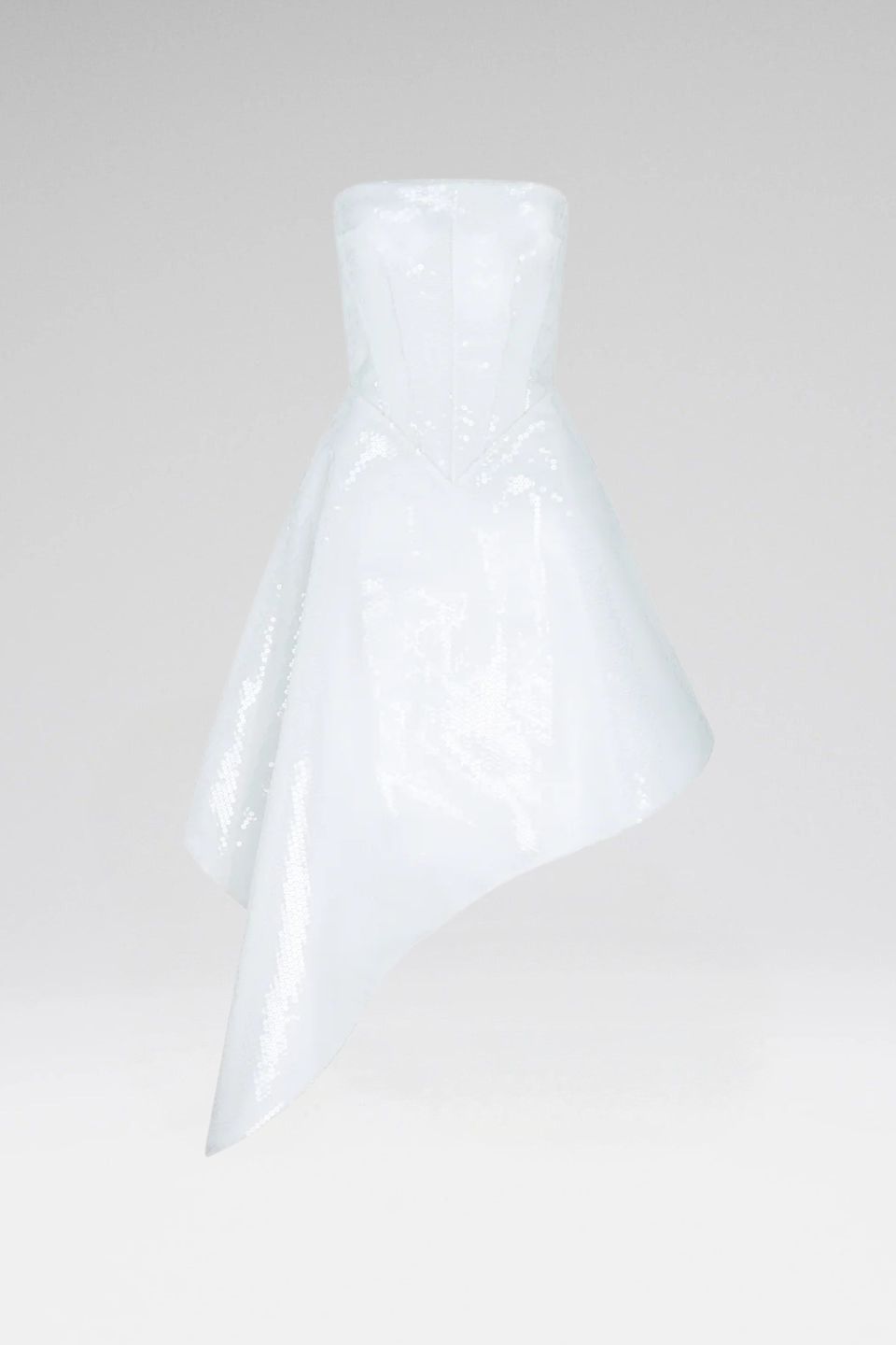ASYMMETRIC HEM SEQUIN MIDI DRESS