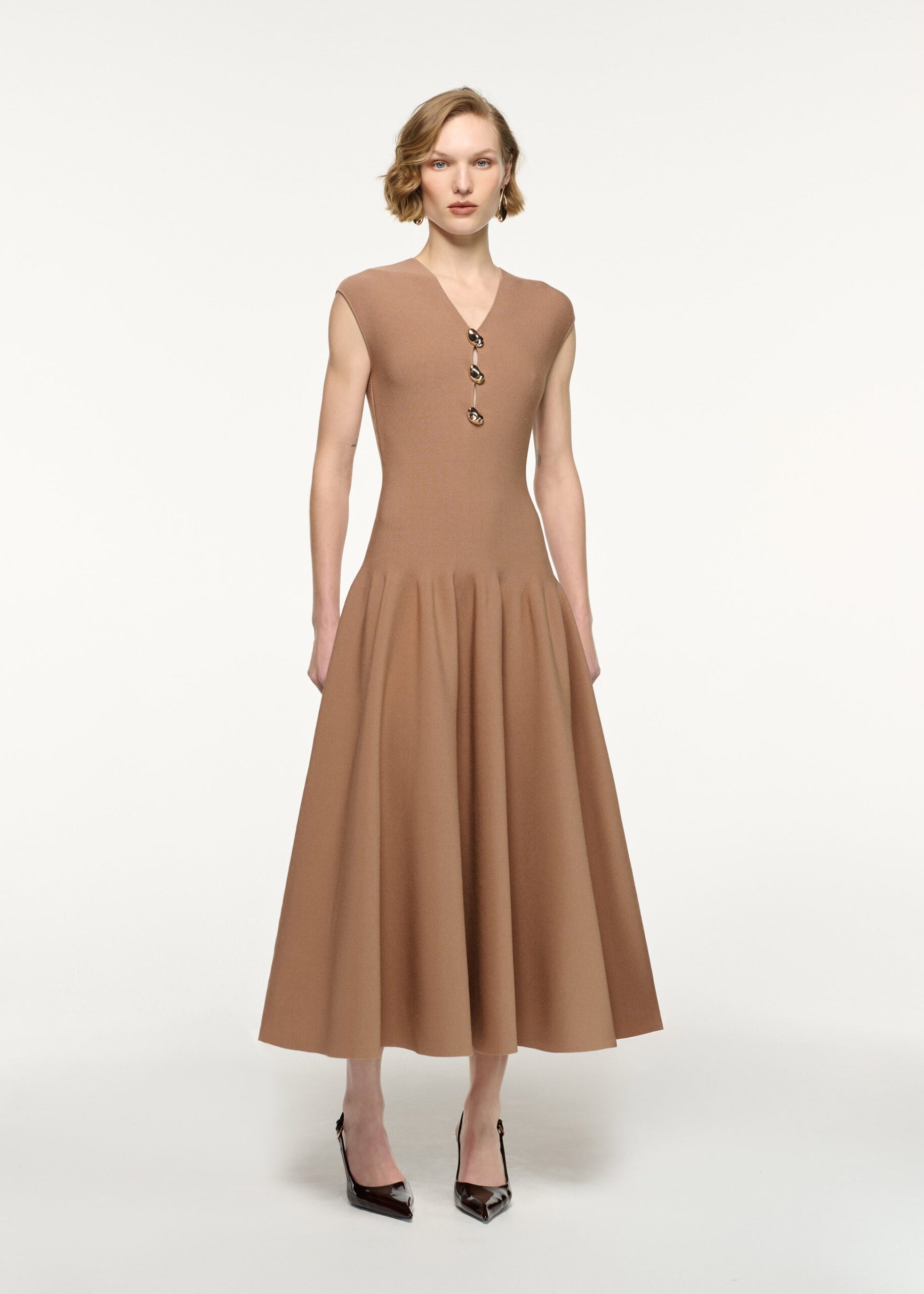TRIMMED KNIT DRESS