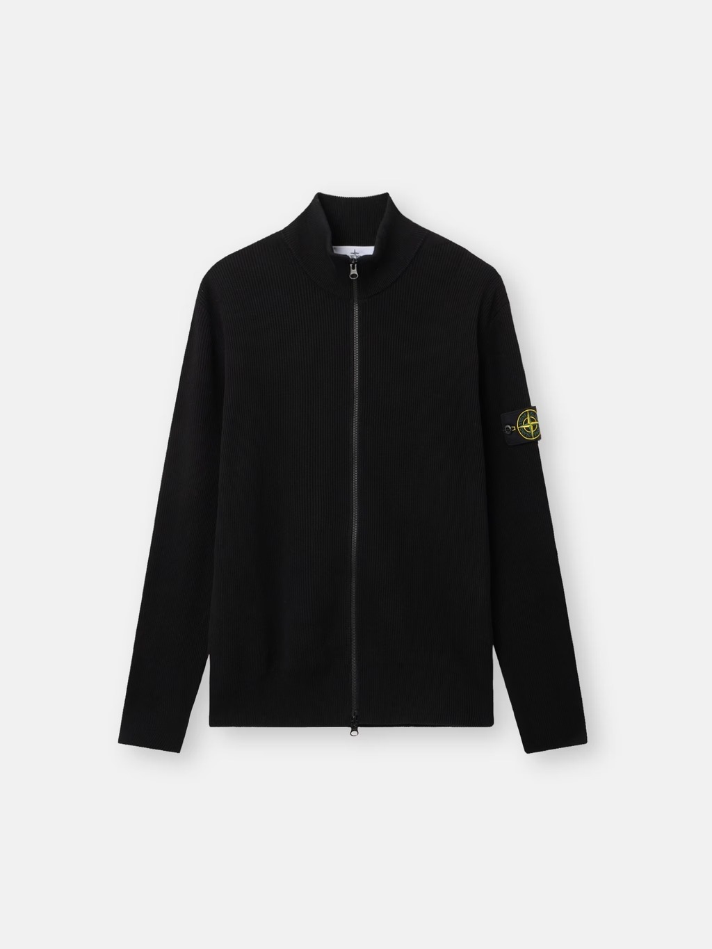 ZIP UP RIBBED CARDIGAN