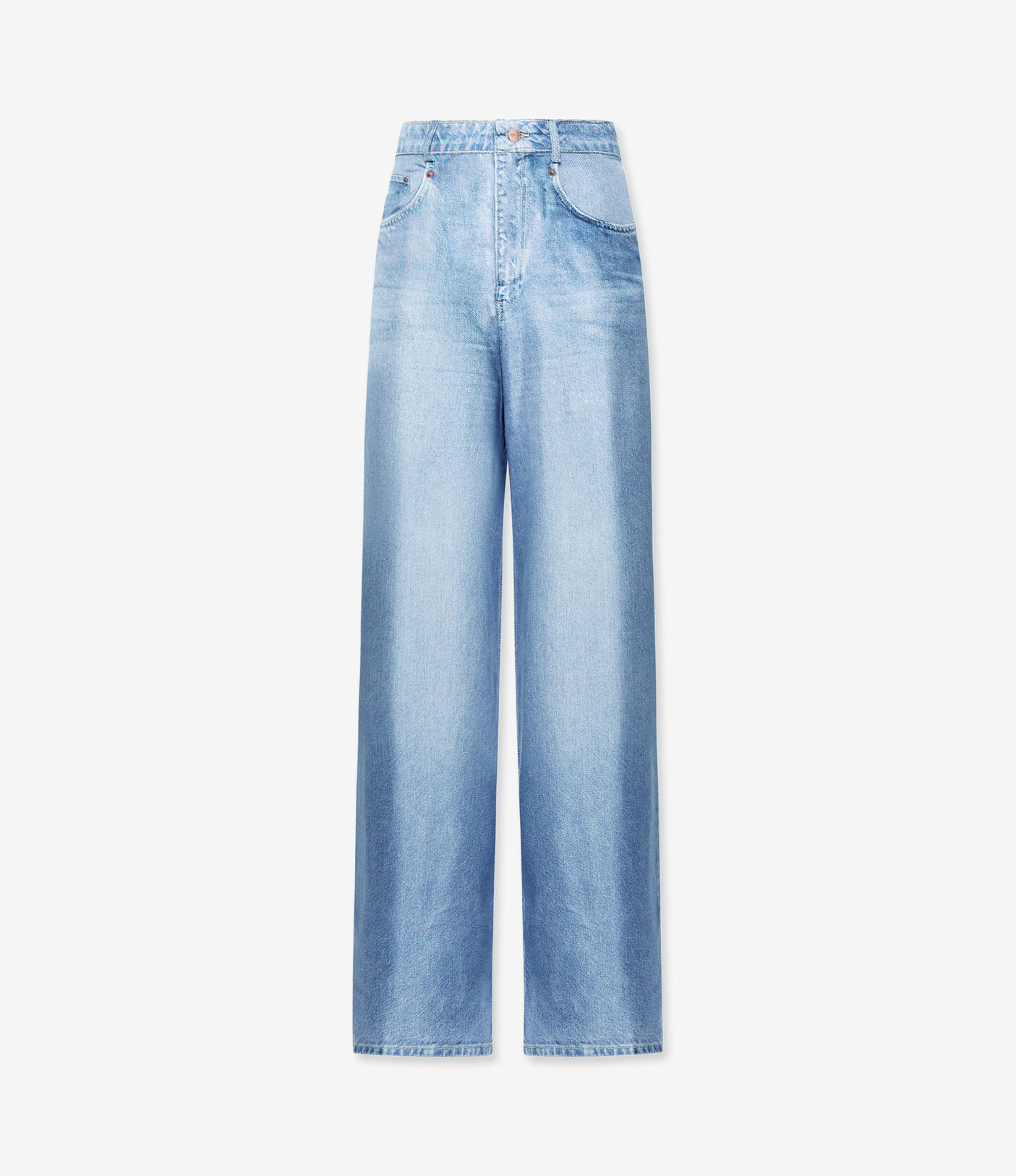 FAUX DENIM SILK PANTS