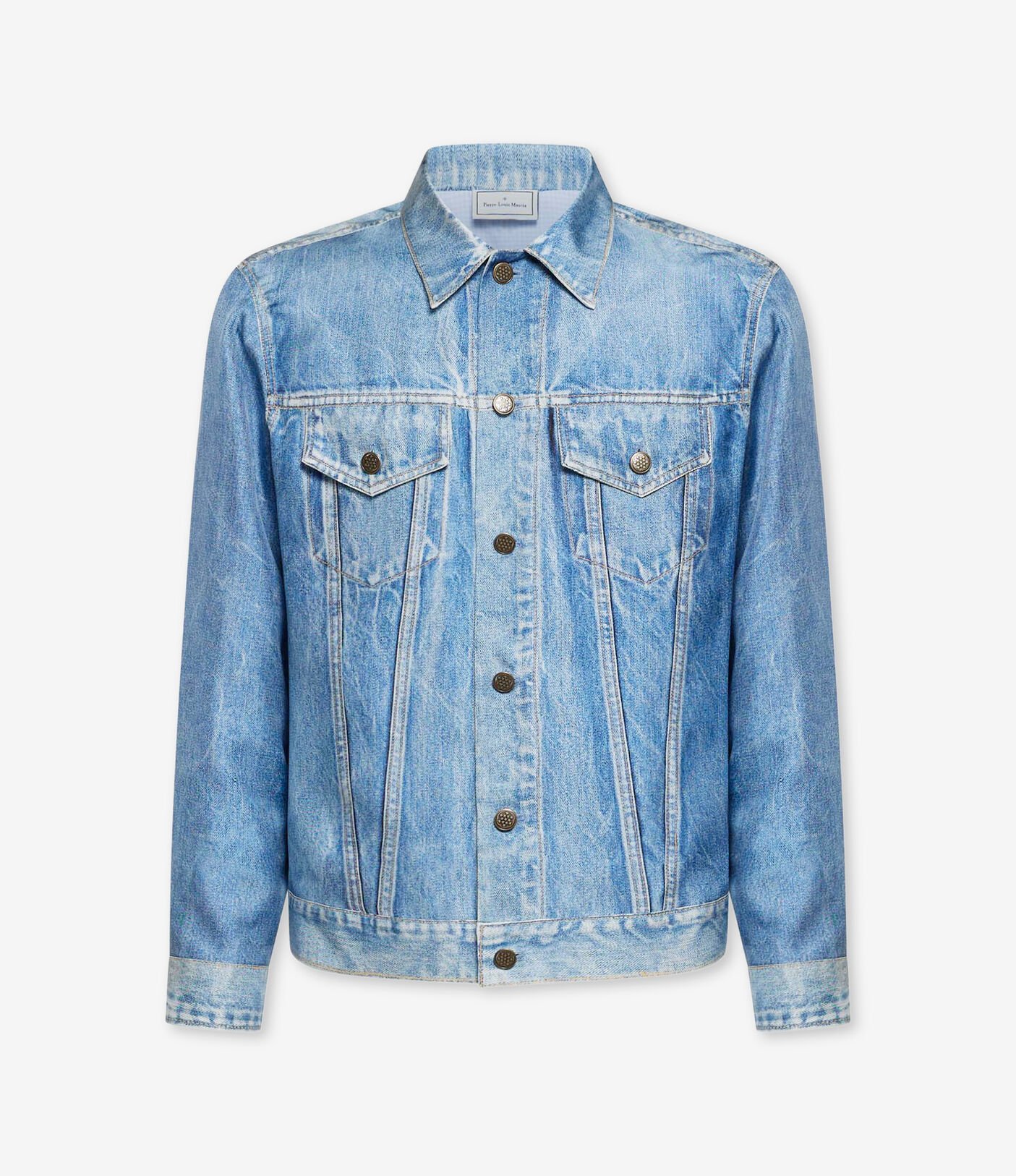 FAUX DENIM SILK JACKET